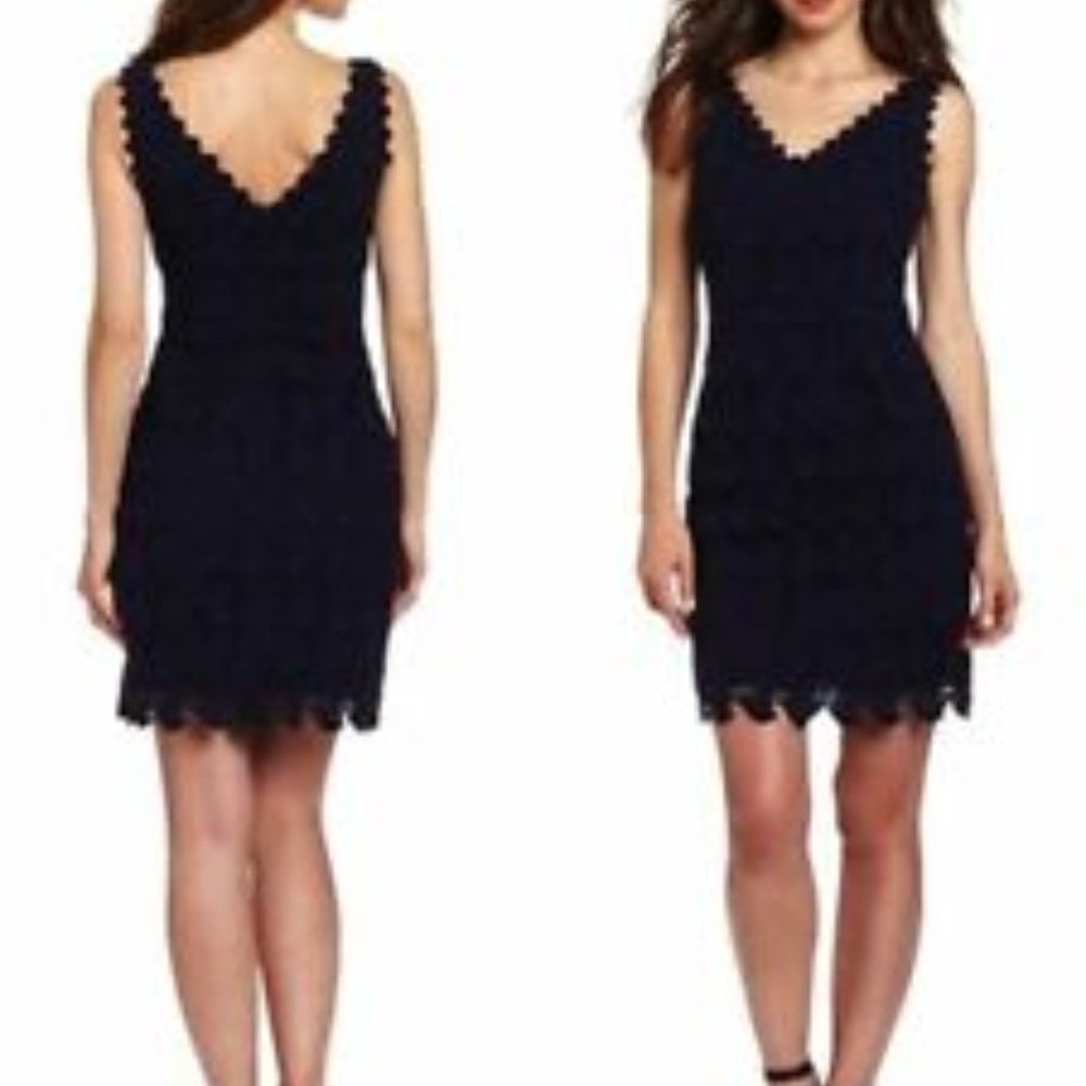 NWT Lilly Pulitzer Reeve Dress in True Navy Boaty Lace 00 $368